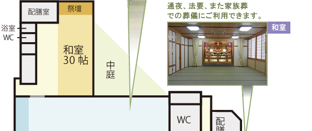 和室　法要でご利用の場合粗品贈呈